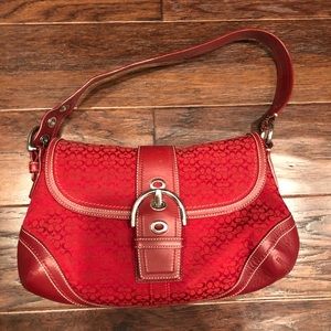 Coach red hobo bag